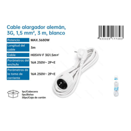 Cable Alargador Alemán 3G...