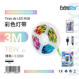 Tira de LED USB 3 in 1 RGB...